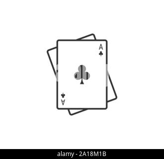 Playing cards icon. Vector illustration, flat design. Stock Vector