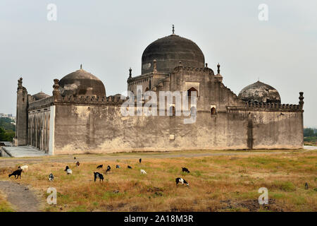 View of Gulbarga Jamia Mosque built in 14th century, Karnataka, India. Stock Photo