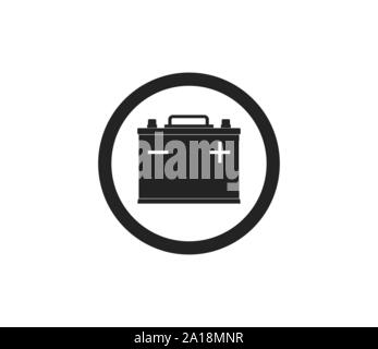 Car battery icon. Vector illustration, flat design. Stock Vector
