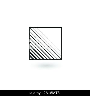 Design square Geometric identity Logo Design Template with lines inside. Business Linear logo. Stock Vector illustration isolated on white background Stock Vector
