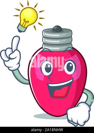 Have an idea christmas lights against the cartoon wall Stock Vector