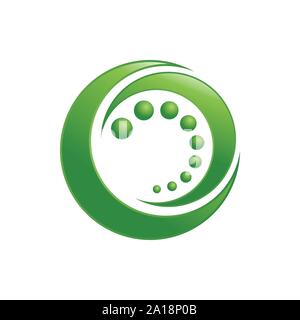 Organic Circle Green Crescent Shape Vector Symbol Graphic Logo Design Template Stock Vector