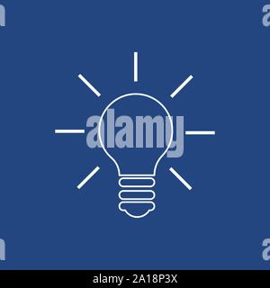 Light Bulb line icon vector. Idea sign, solution, thinking concept. Lighting Electric lamp. Electricity, shine. Stock Vector