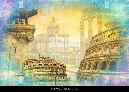 Rome Italy art illustration design painting Stock Photo