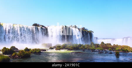 Cataratas do Iguazu, the biggest waterfalls of the Americas. Stock Photo