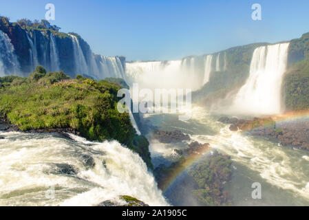 Iguazu Falls (Iguacu Falls) on the Border of Brazil and Argentina Stock Photo