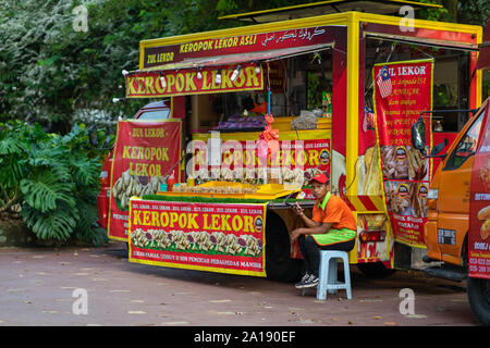 Putrajaya, Malaysia - September 6, 2019 :    Food truck menu, offering Malaysian fried foods. Stock Photo