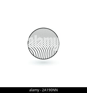 Design round Geometric identity Logo Design Template with circled lines inside. Business Linear logo. Stock Vector illustration isolated on white Stock Vector
