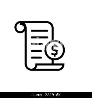 Invoice line icon in flat Payment and bill invoice Stock Vector