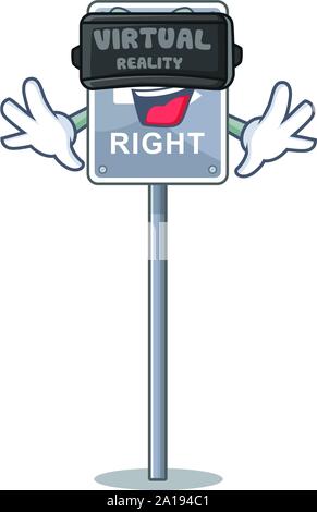 Virtual reality toy keep right shaped on cartoon Stock Vector