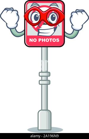 Super hero no camera with the character shape Stock Vector