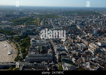 Looking across from north central Noho to Soho from the air. Stock Photo