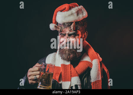 santa hat with devil horns