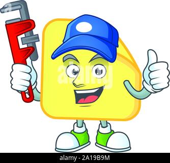 Plumber rounded sticker paper on white background. Stock Vector