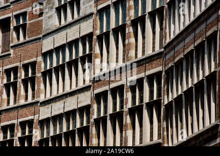 Antwerp, Flanders, Belgium - Windows as seen from the Oude Koornmarkt street in the historic center of Antwerp, near the Cathedral. Stock Photo