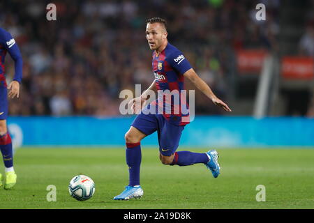 Barcelona, Spain. 24th Sep, 2019. Arthur (Barcelona) Football/Soccer : Spanish 'La Liga Santander' match between FC Barcelona 2-1 Villarreal CF at the Camp Nou in Barcelona, Spain . Credit: Mutsu Kawamori/AFLO/Alamy Live News Stock Photo