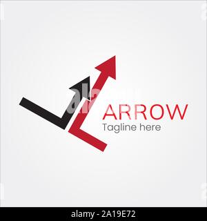 Arrow Point Logo Forward UP Logotype modern symbol icon template - abstract design - vector Stock Vector
