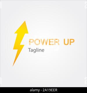 Thunder Arrow Logo Forward UP Logotype modern symbol Flash Fast icon template - abstract design - vector Stock Vector