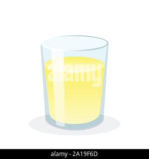 Glass of fresh lemonade. Flat vector illustration Stock Vector