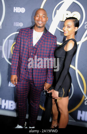 (L-R) Shawna Barbeau and Kris D. Lofton arrives at SHAQ'S Fun House
