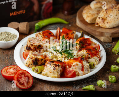 Chicken rolls with vegetables and herbs Stock Photo