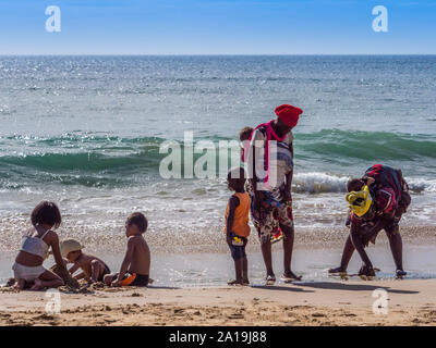 Dakar, Senegal - February 3, 2019: Senegalese women in colorful clothes ...