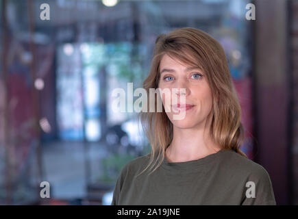 Germany. 09th Sep, 2019. The film director Nora Fingscheidt can be seen after an interview. Fingscheidt's award-winning film 'Systemsprenger' starts on 19.09.2019 in German cinemas. Credit: Jens Büttner/dpa-Zentralbild/dpa/Alamy Live News Stock Photo