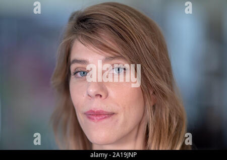 Germany. 09th Sep, 2019. The film director Nora Fingscheidt can be seen after an interview. Fingscheidt's award-winning film 'Systemsprenger' starts on 19.09.2019 in German cinemas. Credit: Jens Büttner/dpa-Zentralbild/dpa/Alamy Live News Stock Photo