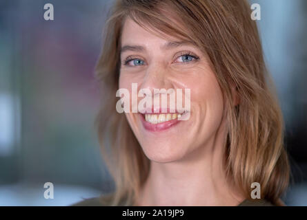 Germany. 09th Sep, 2019. The film director Nora Fingscheidt can be seen after an interview. Fingscheidt's award-winning film 'Systemsprenger' starts on 19.09.2019 in German cinemas. Credit: Jens Büttner/dpa-Zentralbild/dpa/Alamy Live News Stock Photo