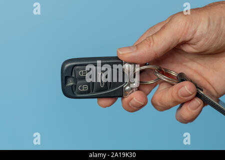 key less car key for opening and starting a car. Stock Photo
