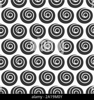 black and white seamless background with spirals Stock Vector Image ...