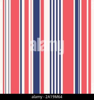 Abstract seamless pattern of vertical stripes. Regularly repeating pastel color lines. Navy pattern. Design for background, wallpaper, wrapping. Stock Vector