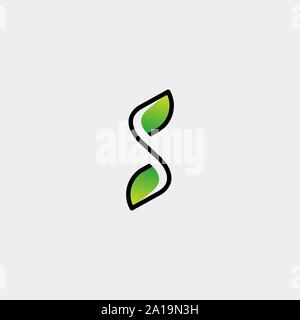 Letter S SS Leaf Logo Design Simple Vector Stock Vector