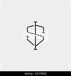 Letter S SS SI Shield Logo Design Simple Vector Stock Vector