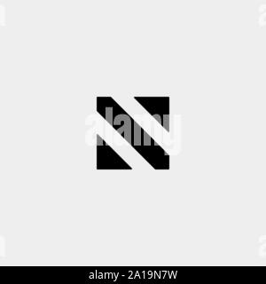 Letter N NN Logo Design Simple Vector Stock Vector