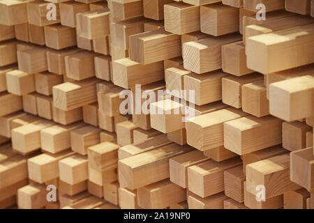 Wood square stack of lumber. Seamless texture of wooden blocks in ...