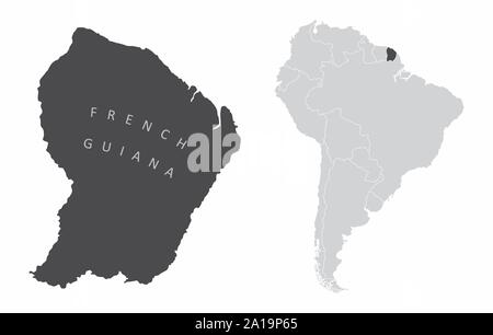 French Guiana South America Stock Vector