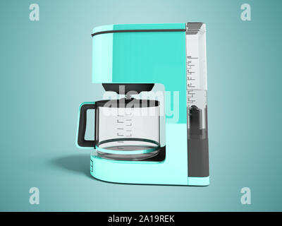 3D rendering purple drip coffee machine on gray background with shadow  Stock Illustration