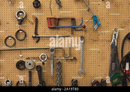 Tools in a factory workshop Stock Photo