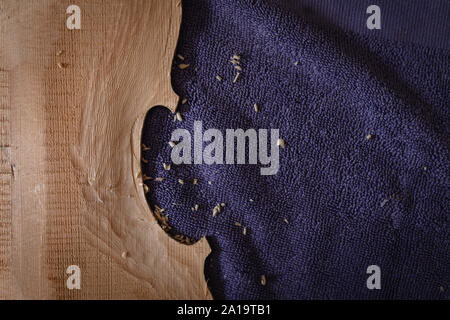 Violin being made in a workshop Stock Photo