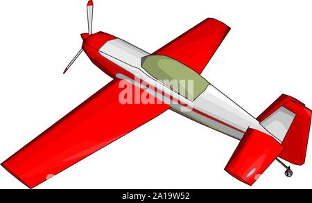 Red glider, illustration, vector on white background. Stock Vector