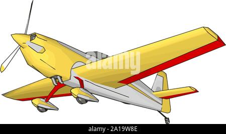 Yellow plane, illustration, vector on white background. Stock Vector
