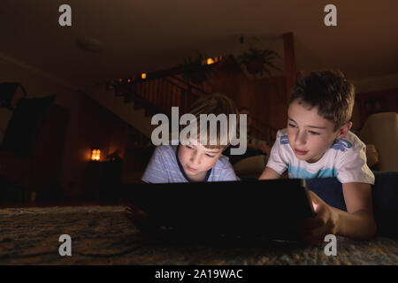 Brothers enjoying time together at home Stock Photo