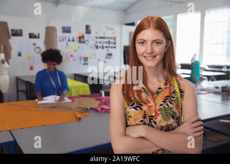 Portrait of a young female fashion student at college Stock Photo