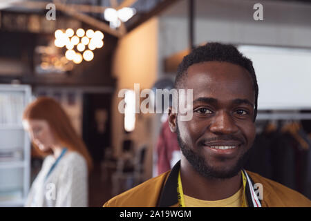 Portrait of a young male fashion student at college Stock Photo