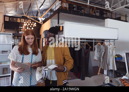 Young students working on projects at a fashion college Stock Photo