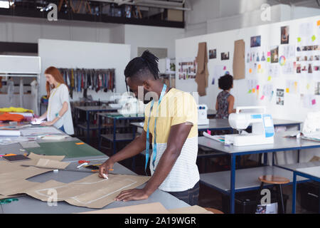 Young students working on projects at a fashion college Stock Photo