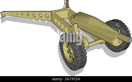 Cannon carrier, illustration, vector on white background. Stock Vector