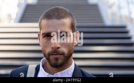 Portrait of young professional man on the go Stock Photo