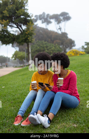 Young women using smartphones Stock Photo